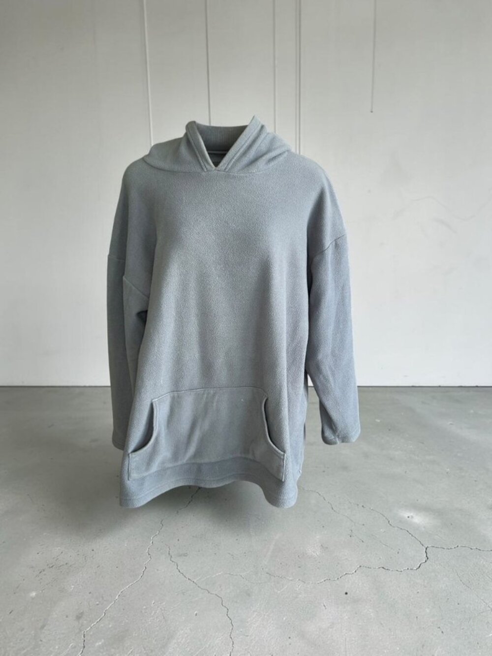 Brynn Walker Gray Frank Hoodie Tunic Length Sweatshirt Fleece Lined Size L